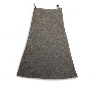 Vintage Brown Tweed Midi Skirt
